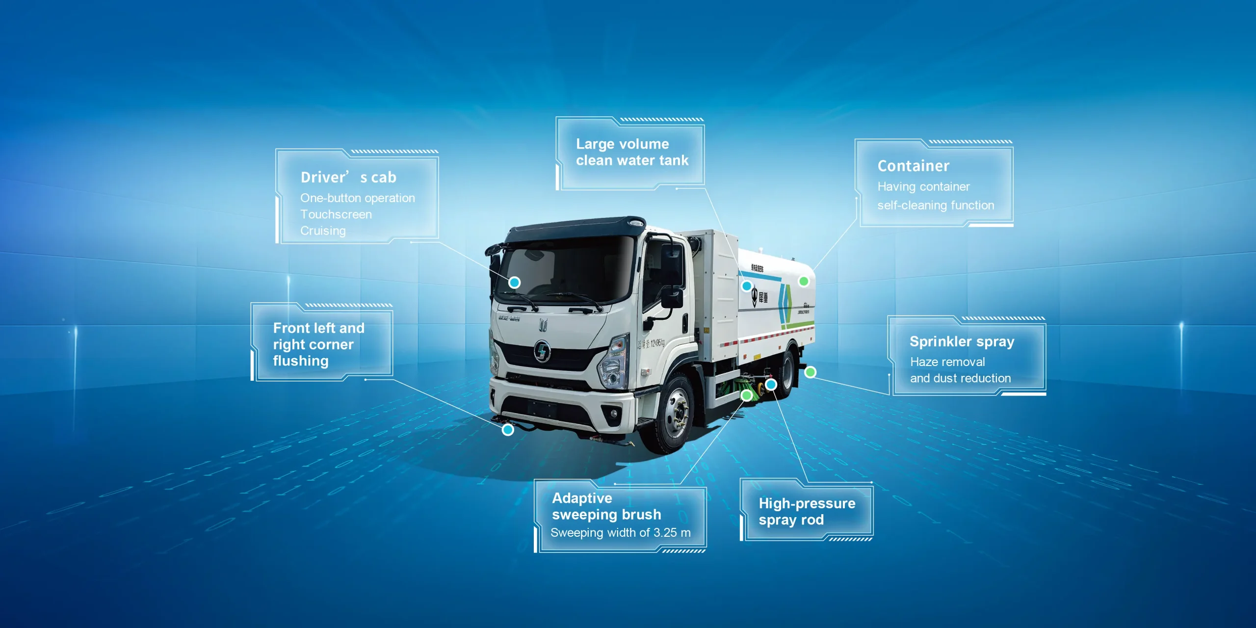 12t electric washing sweeper – multi function road cleaner with sweeping & flushing