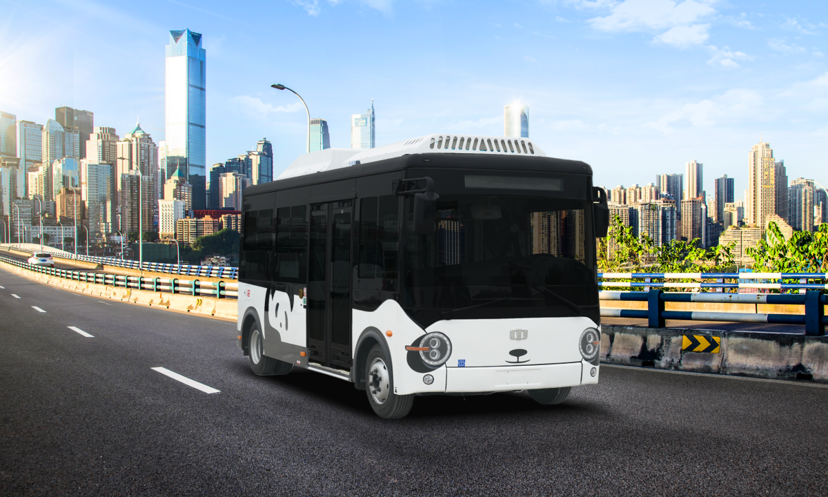 5.9m low entry floor electric city bus – x5l panda style electric urban shuttle bus