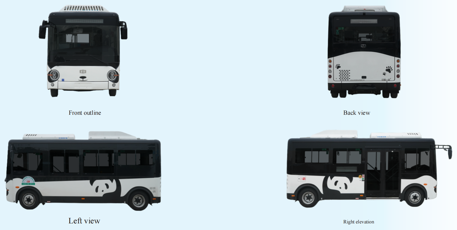 5.9m low entry floor electric city bus – x5l panda style electric urban shuttle bus