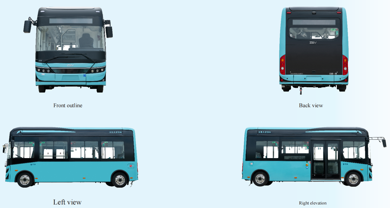 6.6m low floor electric city bus – zero emission urban transit bus