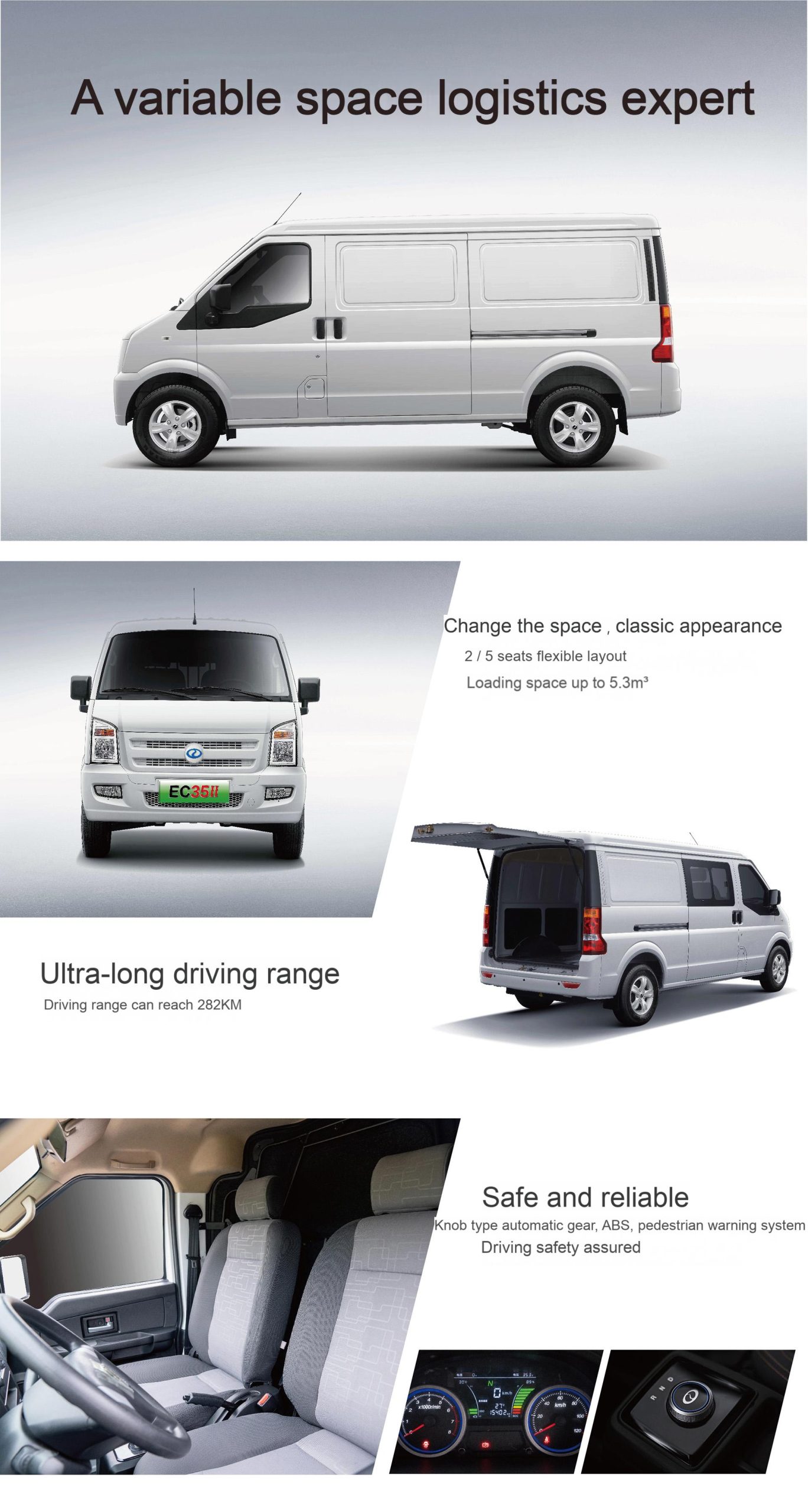 electric cargo van with 5.3m³ load space – ec35 custom built ev van for small business