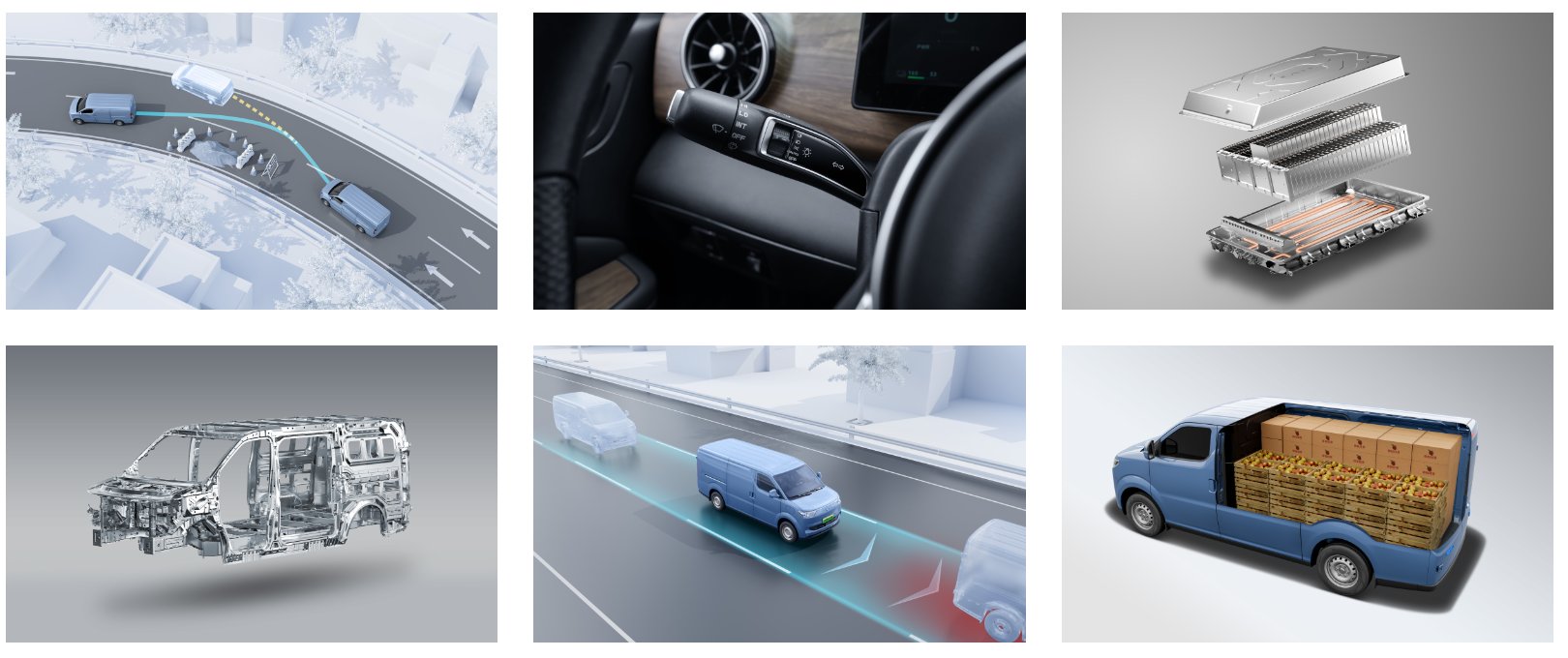 electric cargo van with l2 adas – ec75 cargo version van high capacity for business