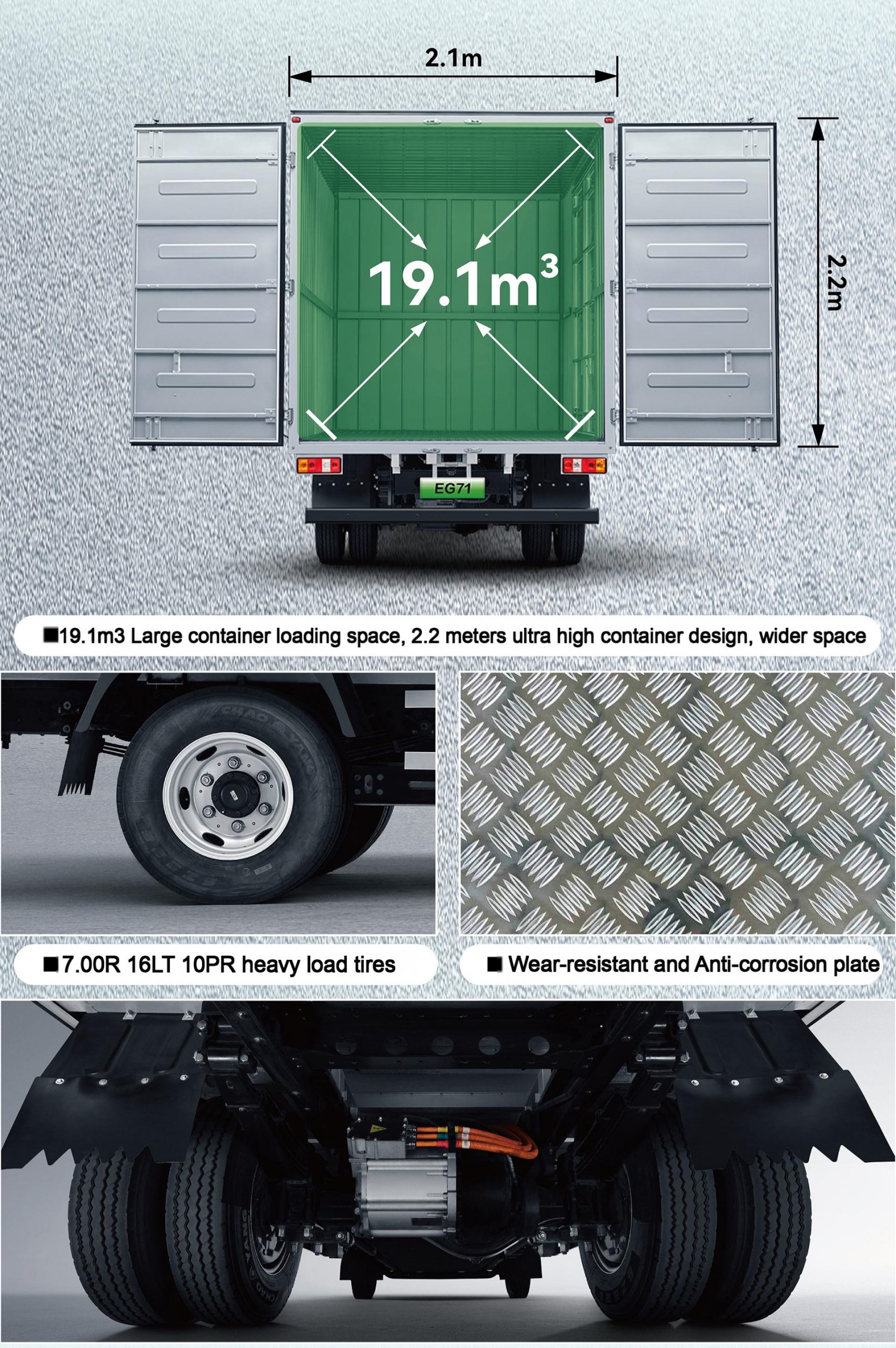 large electric cargo van eg71 with 19.1m³ load custom built ev cargo truck