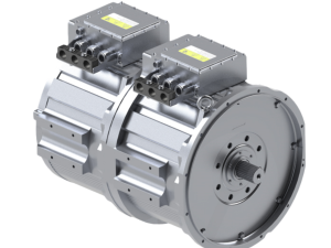 Dual motor range extender specifications: permanent magnet synchronous motor, 400kW rated power, 450V–750V voltage, 1500rpm rated speed, IP67 protection, water-cooled by Dowway Vehicle