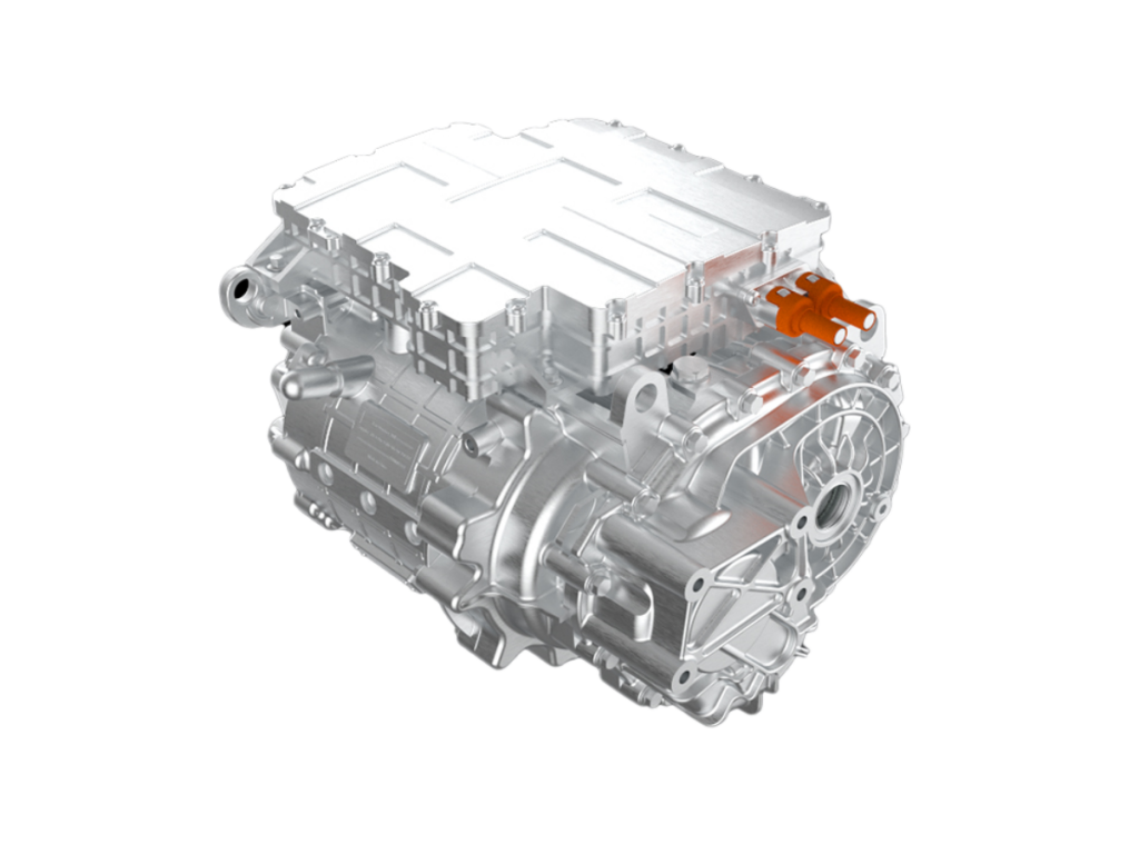 Specification table of EA135 three-in-one parallel shaft electric bridge, detailing motor type, voltage, power, torque, safety standards, dimensions, etc.