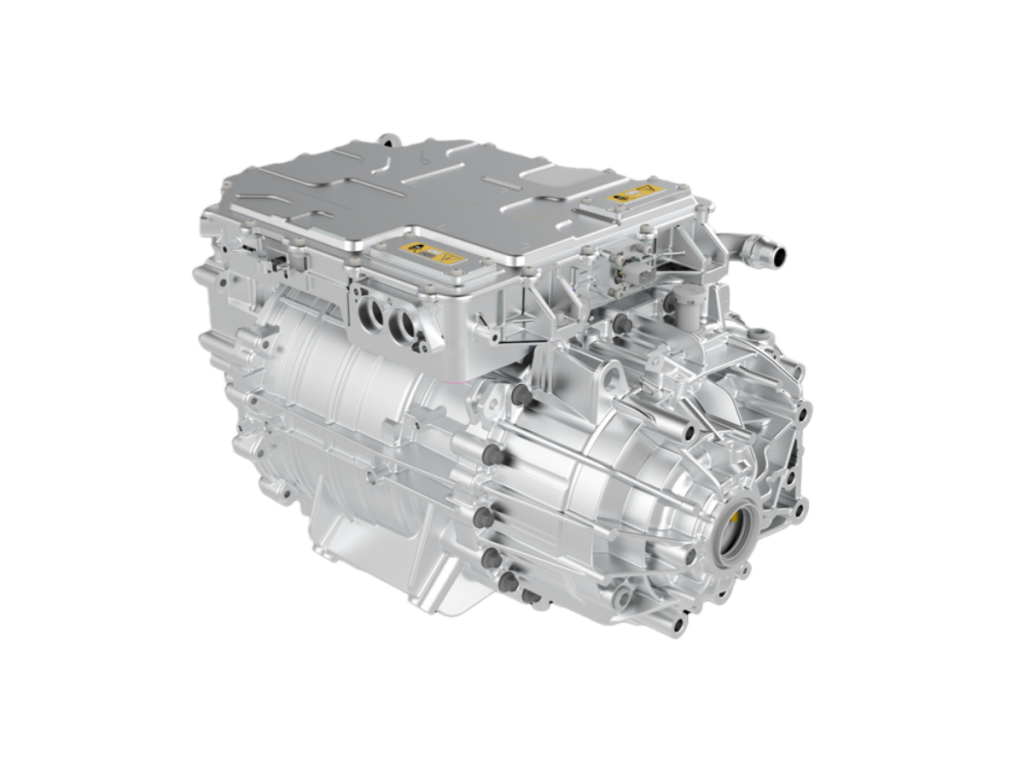 EA180 three-in-one coaxial electric axle by Dowway Vehicle – 220kW peak power, 3600Nm wheel-end torque, 6-layer flat wire induction motor, 350–800V operating voltage, oil+water cooling, IP67 rated, ASIL C safety, 342×552×384mm dimensions