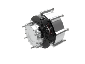 Electric Wheel EW-T5000-450 with specification table showing voltage, torque, power, and other parameters"