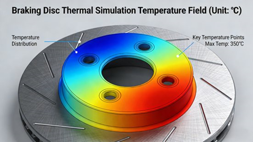  Braking Disc Thermal Simulation Temperature Field (Unit: ℃)