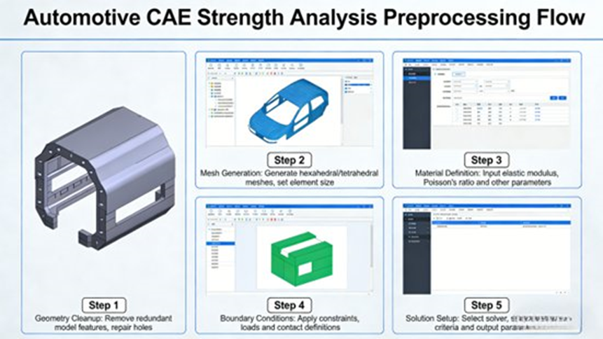 Automotive CAE Strength Analysis Preprocessing Flow