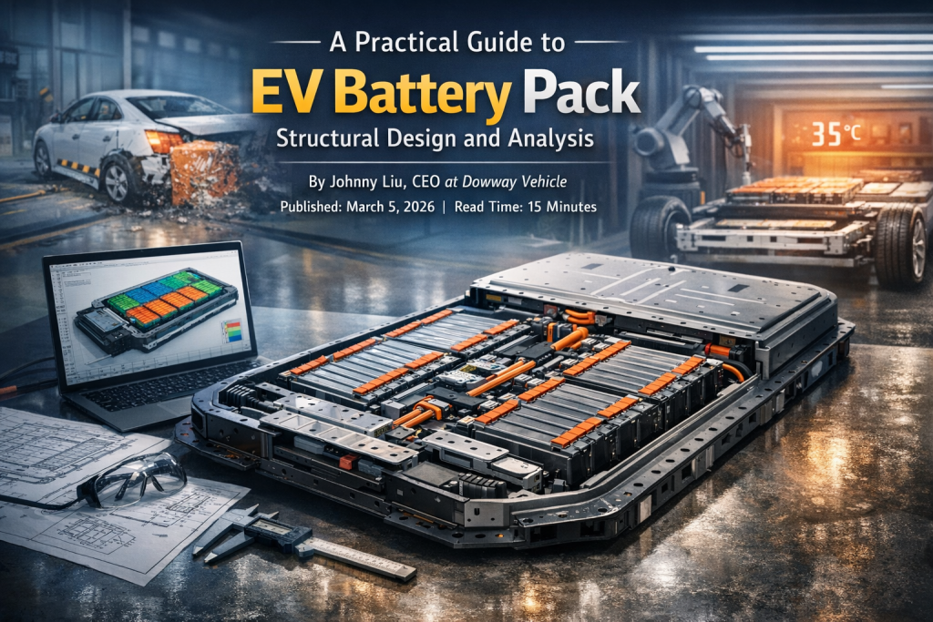 EV battery pack structural design showing modules, cooling plates, and battery management components inside an electric vehicle battery pack