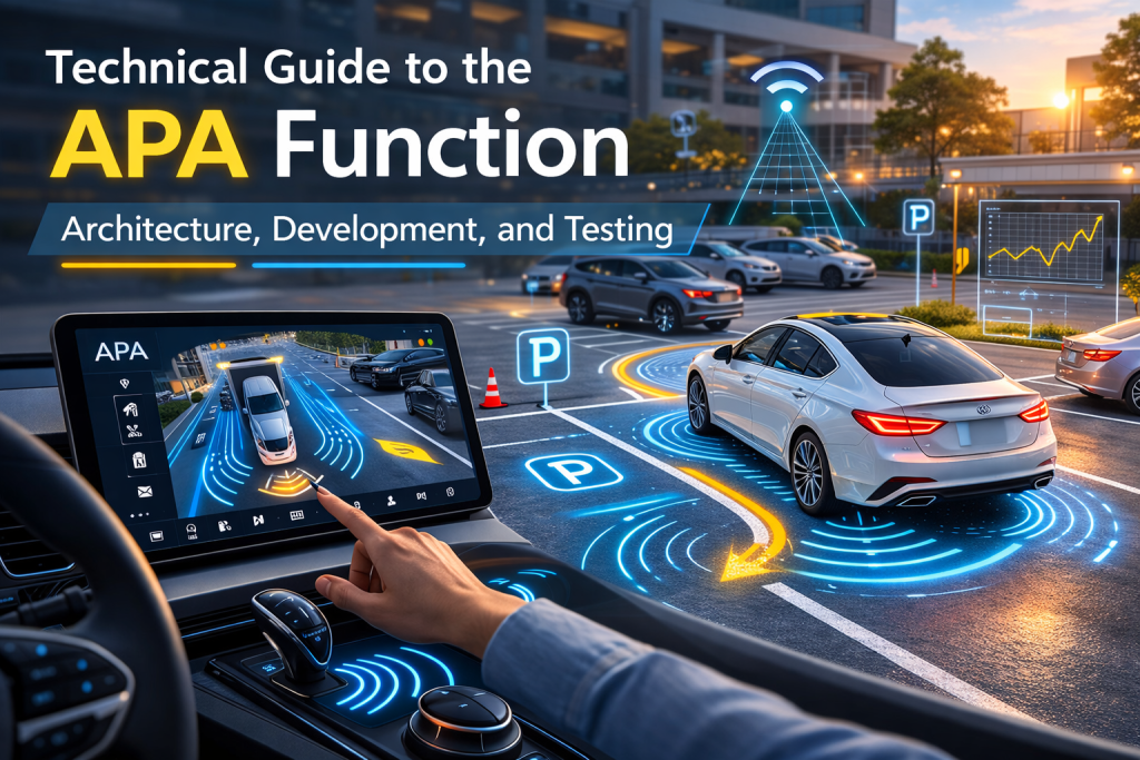 Automatic Parking Assist (APA) system using multi-sensor fusion and path planning to automatically park a car in a parking lot