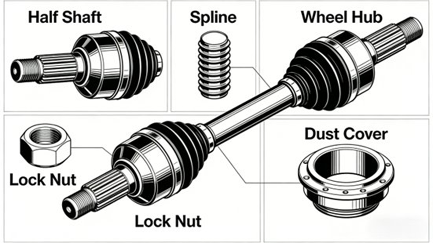 Schematic Diagram of Half Shaft Assembly