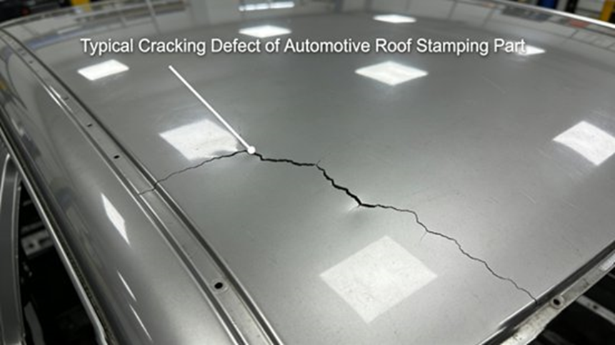 Typical Cracking Defect of Automotive Roof Stamping Part