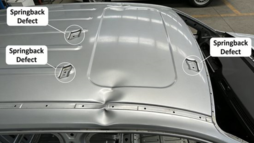 Typical Springback Defect of Automotive Roof Stamping Part