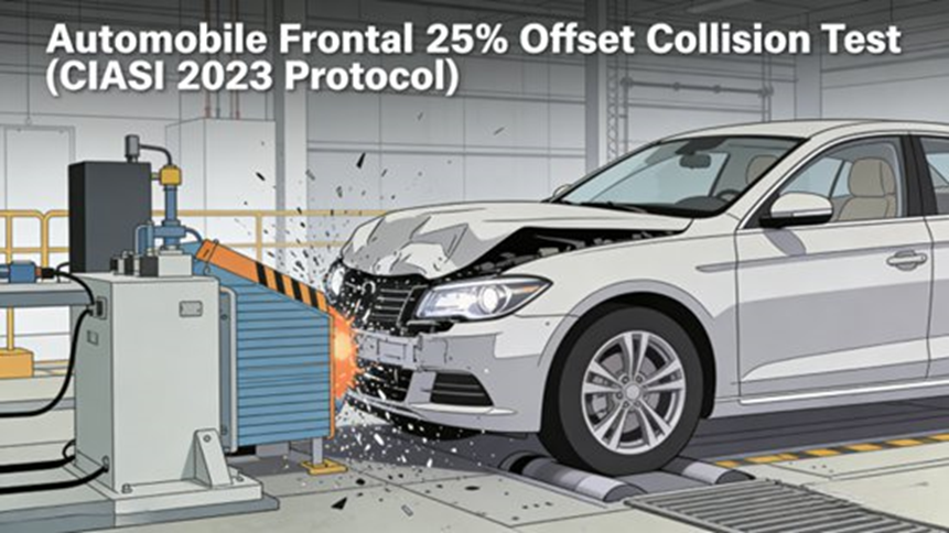 Automobile Frontal 25% Offset Collision Test (CIASI 2023 Protocol)