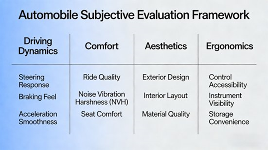 Framework of Automobile Performance Subjective Evaluation