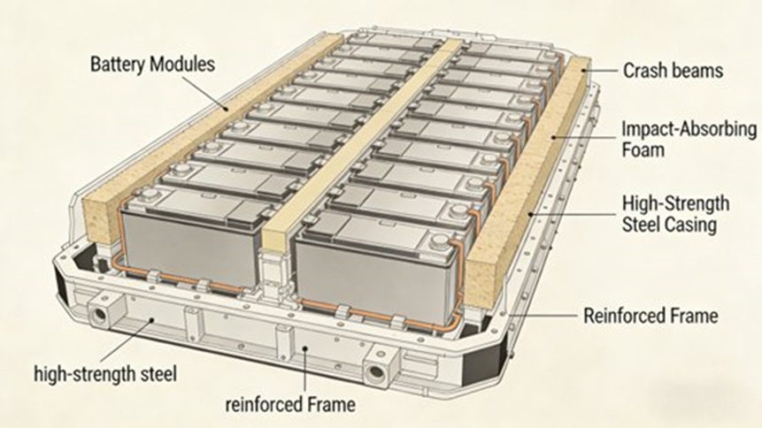 New Energy Vehicle Battery Pack Collision Safety Protection Structure