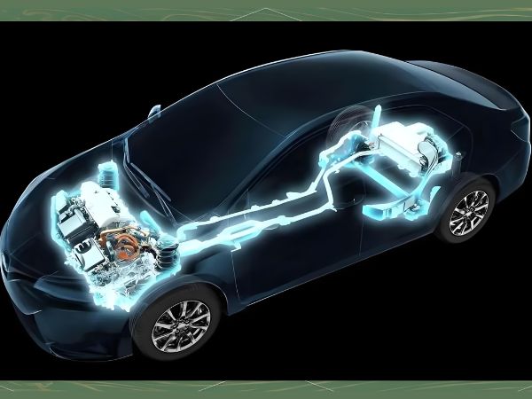 EV electric drive system showing integrated motor, battery, and powertrain architecture in an electric vehicle